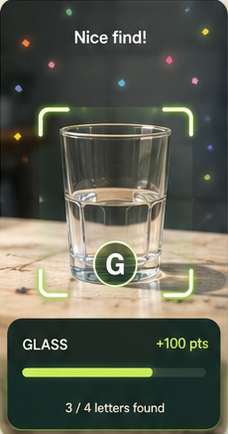 A glass recognised and scored