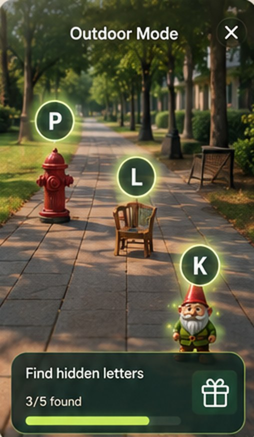 Outdoor mode on a sidewalk