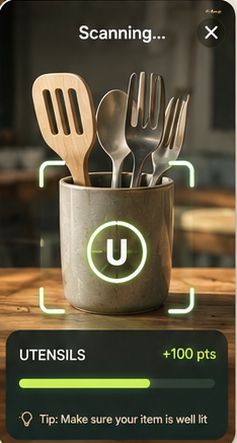 Scanning a jar of utensils